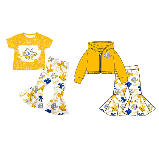 ( Moq 5 each style ) Baby Girl Team Sibling Yellow Bows Dress Set 7.24
