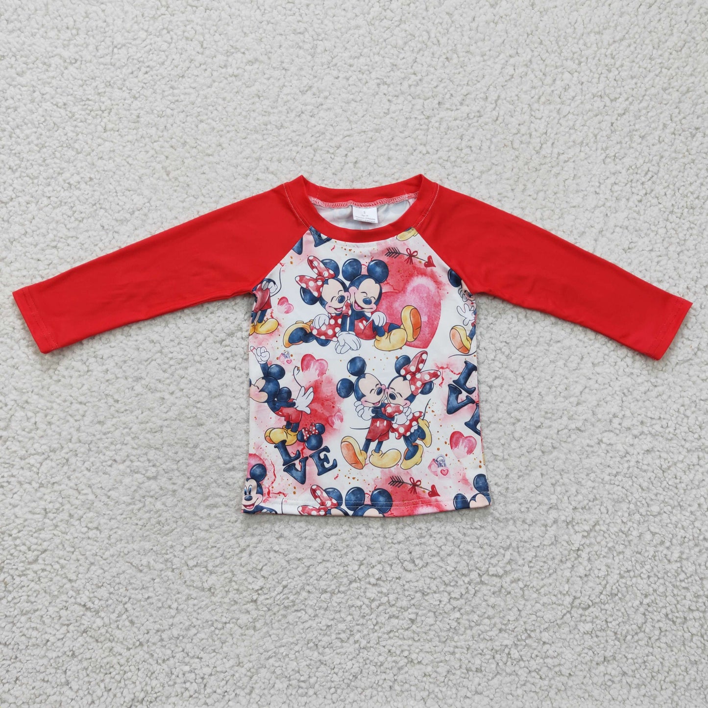 Promotion Baby Boy Love Hearts Red Long Sleeves Valentine's Shirt RTS