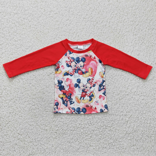 Promotion Baby Boy Love Hearts Red Long Sleeves Valentine's Shirt RTS