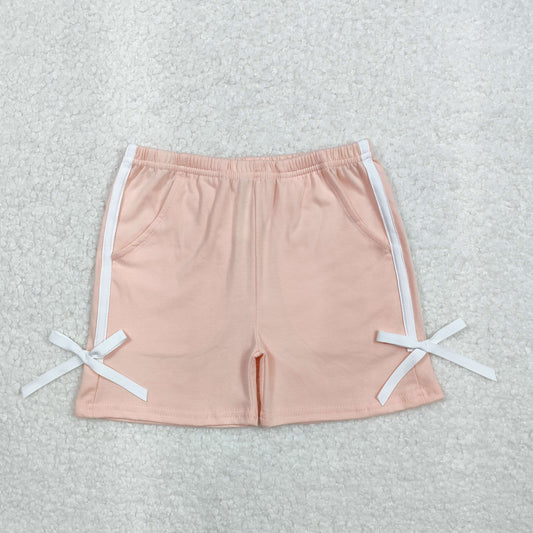 Baby Girl Pink Cotton Bow Sports Shorts