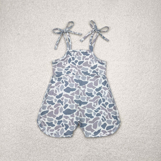 Baby Girl Straps Grey Camouflage Jumpsuit RTS