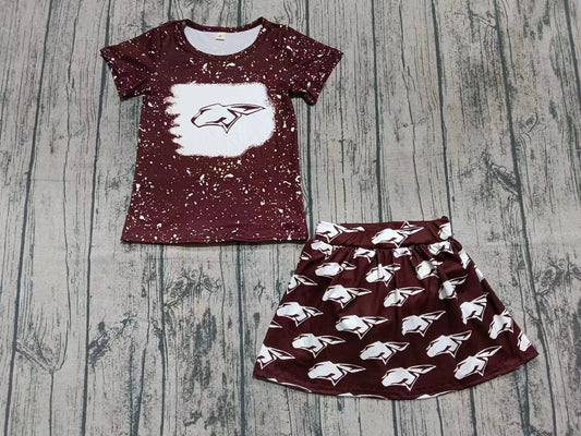 (Moq 5 ) Girls Kids Short Sleeves Shirt Shorts Skirt Skort Team Set