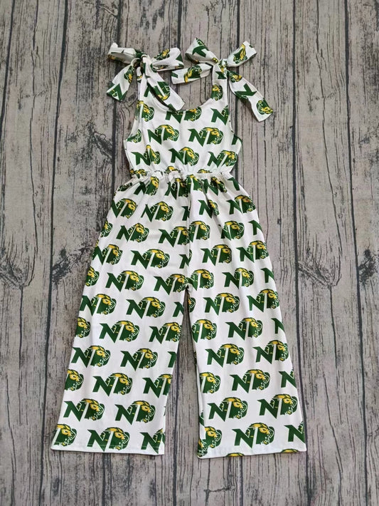 (Moq 5 ) Girls Kids Sleeveless Lion Team Green Jumpsuit