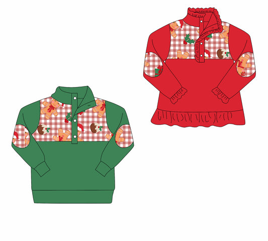 ( Moq 5 Each Style ) Sibling Baby Boys Girls Kids Long Sleeves Gingerbread Christmas Shirts Clothes