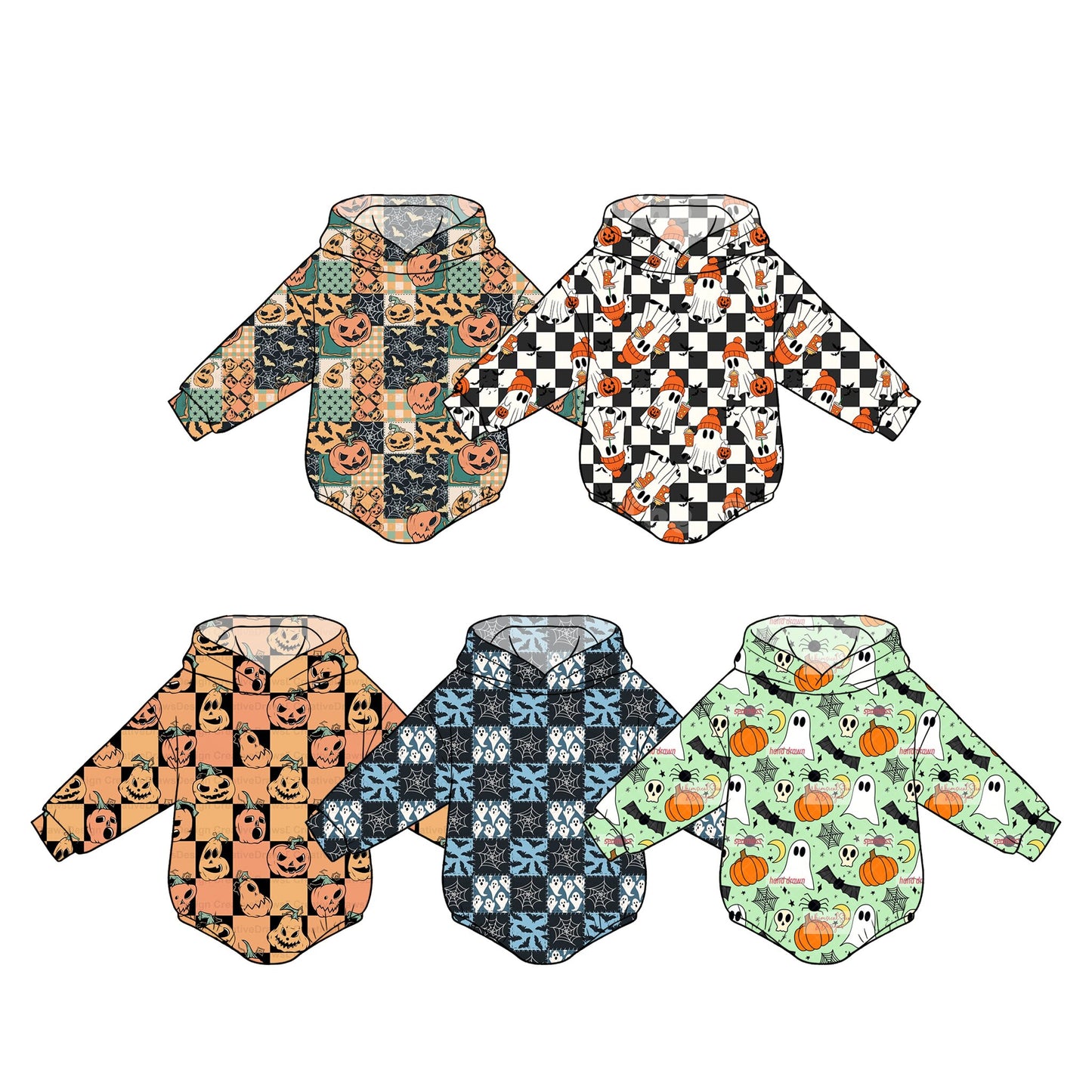 ( Moq 5 Each Style ) Sibling Baby Kids Infant Long Sleeves Pumpkins Ghosts Halloween Hoodie Rompers Clothes