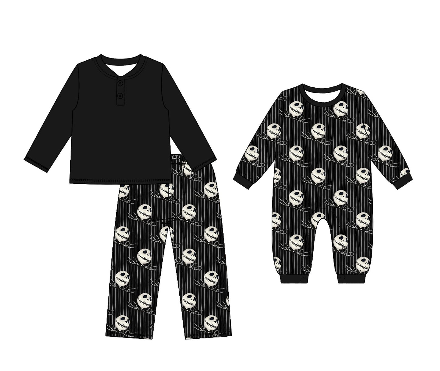 ( Moq 5 Each Style ) Sibling Baby Boys Kids Ghosts Stripes Set Romper Halloween Clothes
