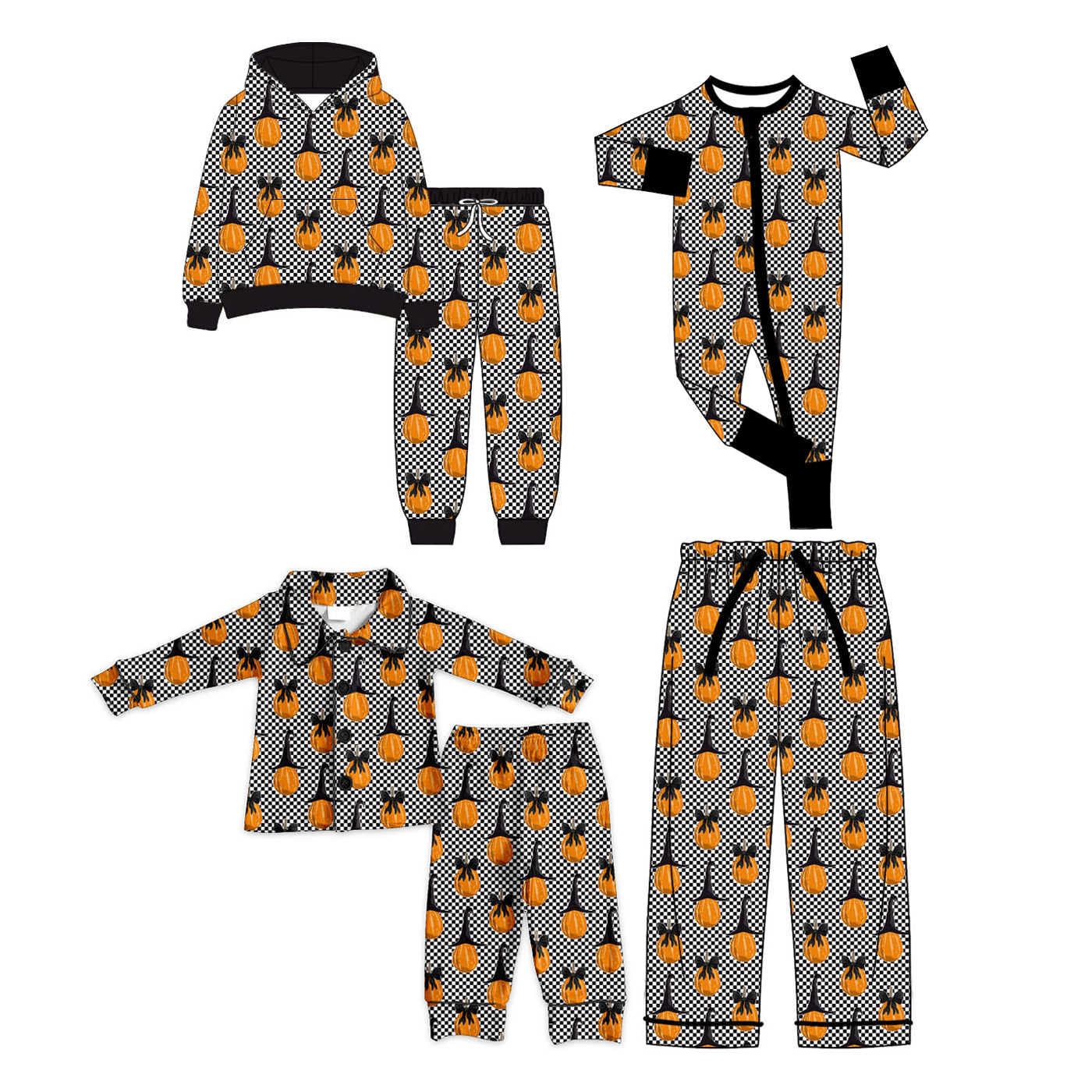 ( Moq 5 Each Style ) Baby Girl Adult Women Pumpkin Bows Sibling Halloween Mommy And Me Family Sets Pants Romper