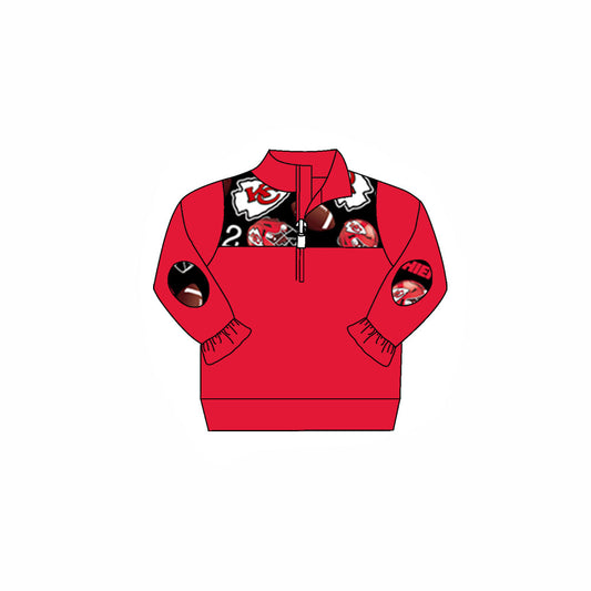 Baby Girl Red Long Sleeves KC Pullover Zipper Team Shirt