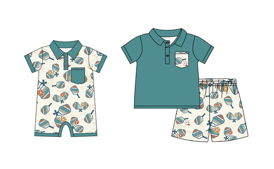 Baby Boy Short Sleeves Ball Sibling Romper Set ( Moq 5 Each Style ) 1.9