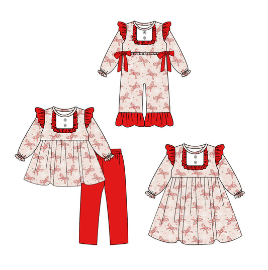 ( Moq 5 Each Style ) Baby Girl Toddler Bows Sibling Romper Dress Set
