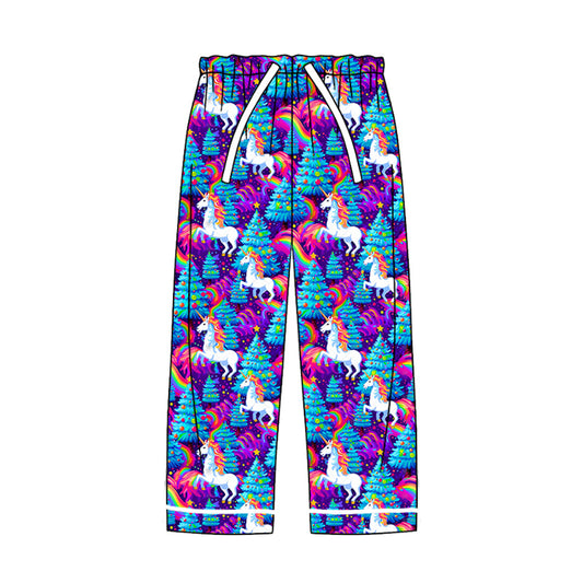 Adult Women Unicorns Tree Christmas Pajamas Pants