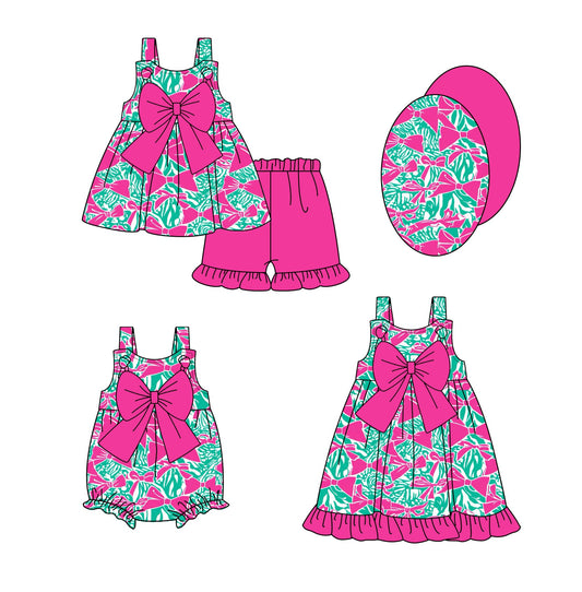 Baby Girl Straps Bows Sibling Romper Dress Set ( Moq 5 Each Style ) 1.8