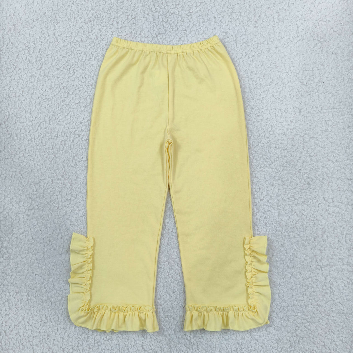 Baby Girls Kids Yellow Ruffle Pants Bottoms Cotton Clothes RTS