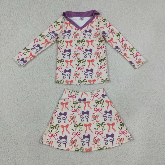 Baby Girls Kids Bows Halloween Pullover Skirt Shorts Yoga Active Set Clothes RTS