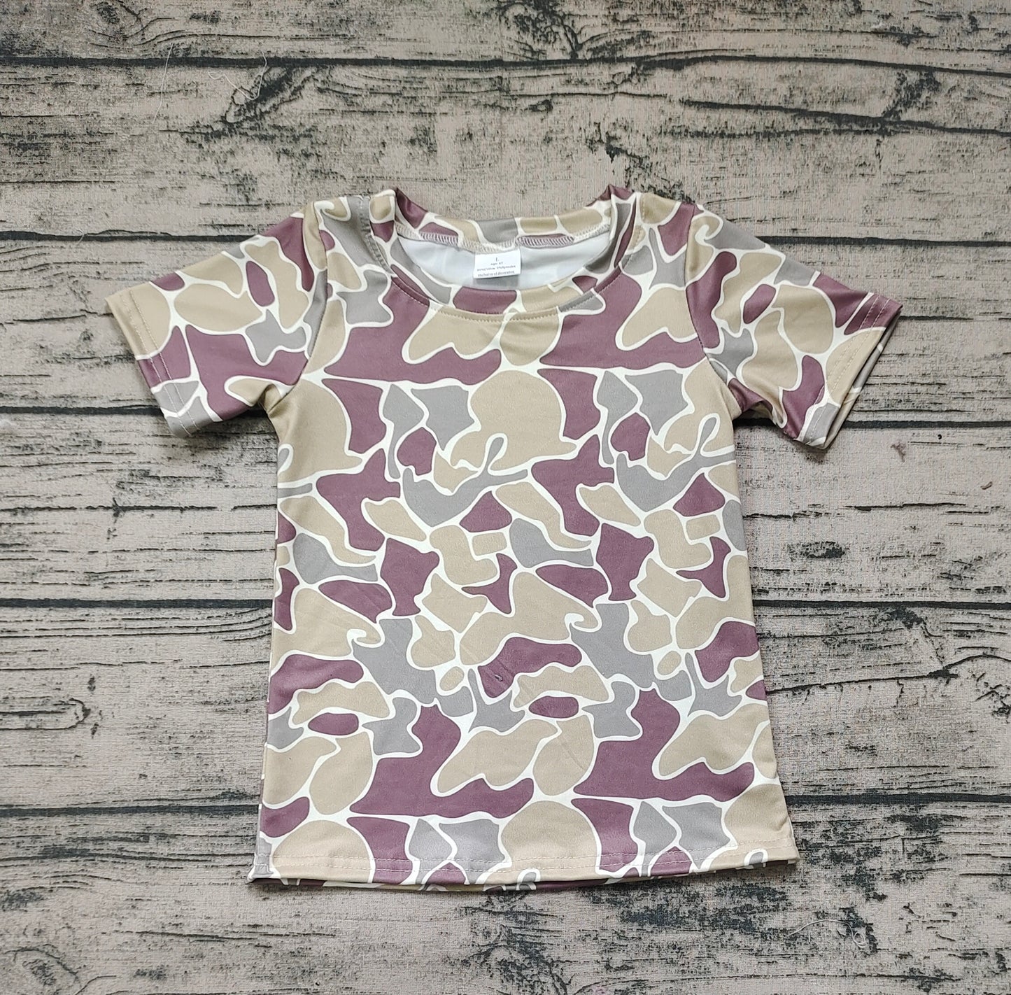 Pre-order BT0622 Baby Kids Short Sleeves Camo Shirt Tops