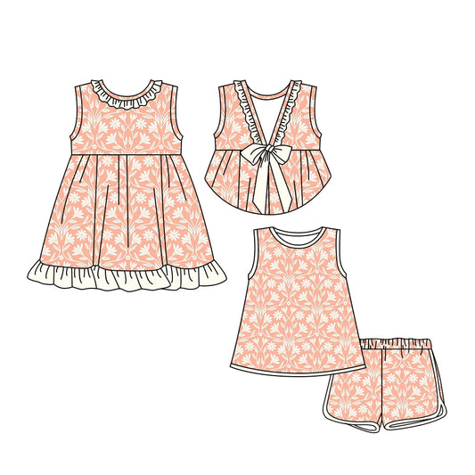 ( Moq 5 Each Style ) Baby Girl Sleeveless Floral Sibling Dress Set 3.24