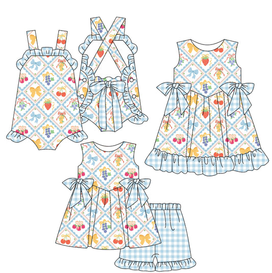 Baby Girl Fruits Bows Sibling Romper Dress Set ( Moq 5 Each Style ) 3.15