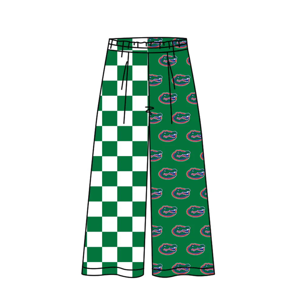 ( Moq 5 Each Style ) Baby Girl Adult Women Green Checked Team Sibling Mommy & Me Family Pants Clothes