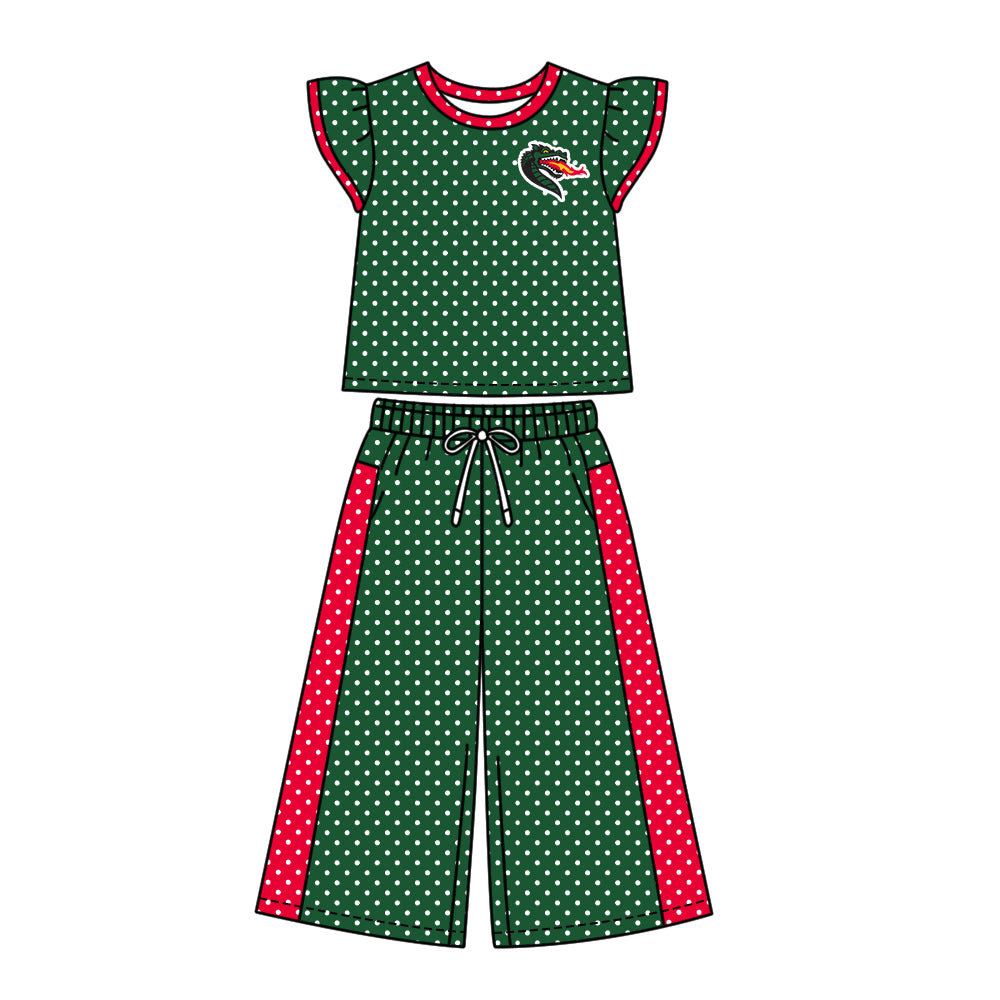 ( Moq 5 ) Baby Girls Kids Short Sleeves Shirt Pants Team Set Clothes