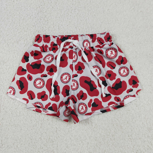 Baby Girls Kids Red Leopard A Team Yoga Active Ruffle Shorts Bottom RTS