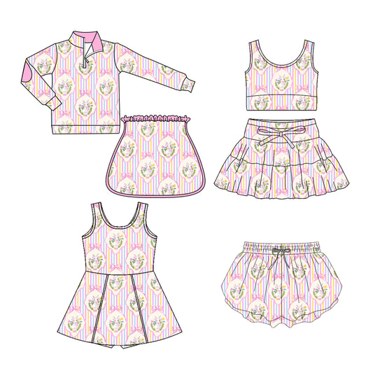 ( Moq 5 Each Style ) Sibling Baby Girls Kids Rabbits Bows Flower Stripes Shorts Dress Sets