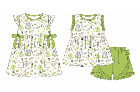 Baby Girl Back To School Green Sibling Dress Set ( Moq 5 Each Style ) 1.6