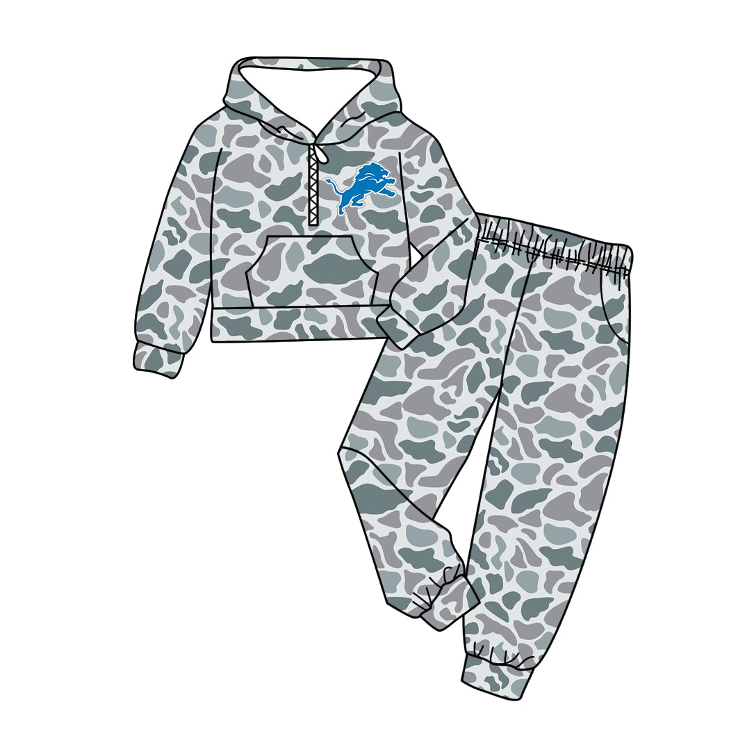 ( Moq 5 ) Baby Boys Toddler Long Sleeves Zipper Pullover Jogger Pants Team Clothes Camo Set