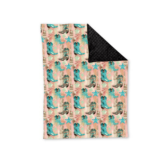 Baby Boy Infant Western Boots Blanket