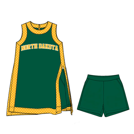 ( Moq 5 ) Baby Girls Kids Sleeveless Team Tops Shorts Team Set Clothes