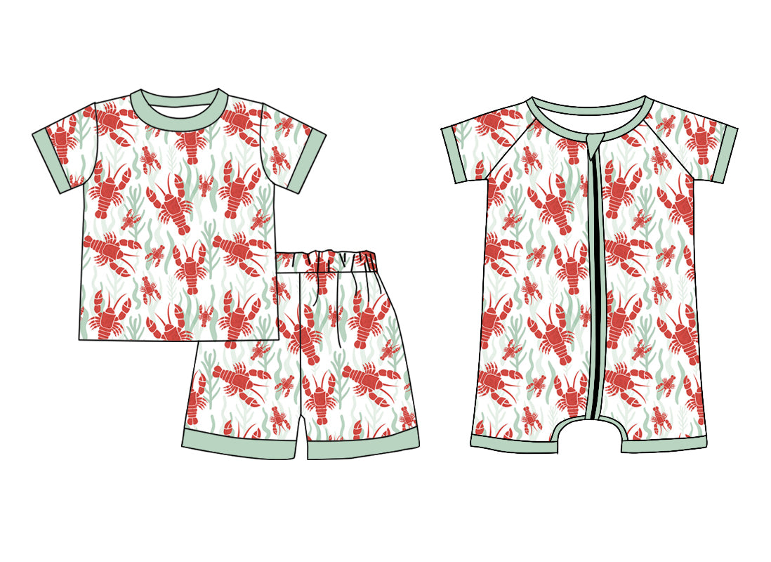 Baby Boy Short Sleeves Crawfish Sibling Romper Set ( Moq 5 Each Style ) 12.21