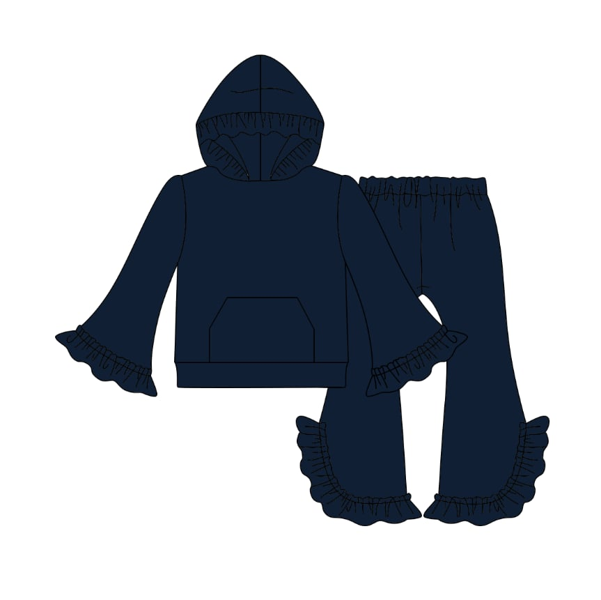 ( Moq 8 ) Baby Girl Long Sleeves Hoodie Tops Bell Pants Outfit Cotton Set 9.17
