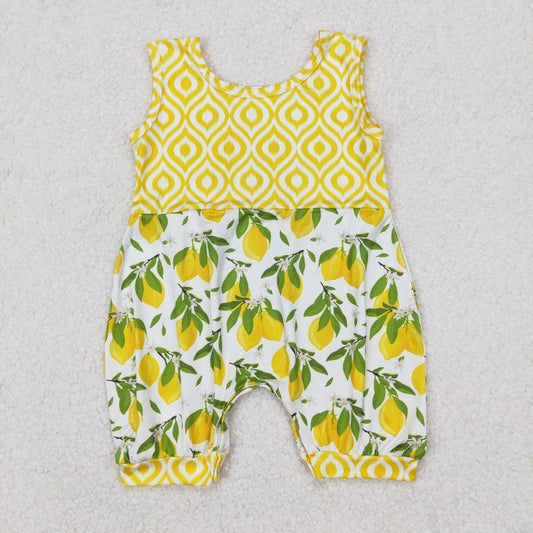 Baby Girl Infant Sleeveless Lemon Yellow Romper RTS