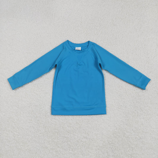 Baby Girl Toddler Long Sleeves Dark Blue Yoga Active Shirt Tops RTS
