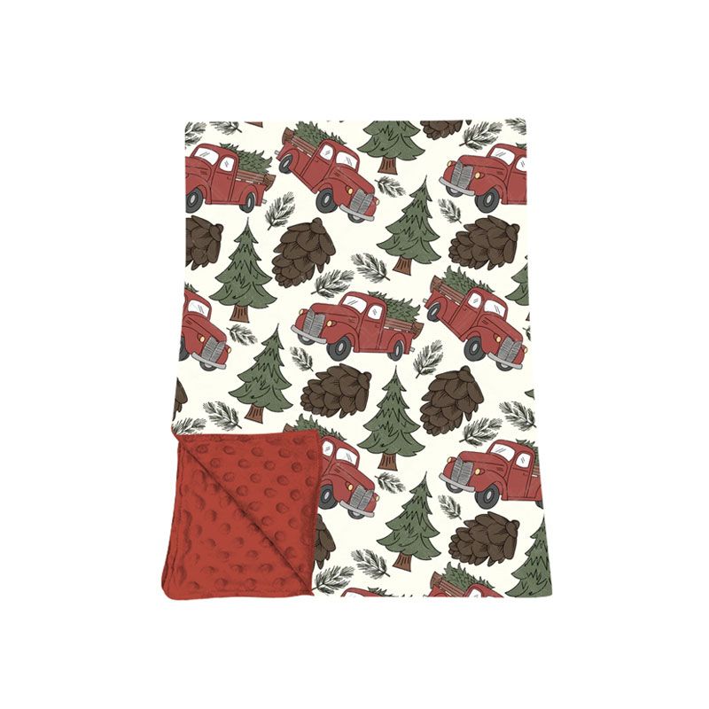 ( Moq 5 ) Preorder Baby Kids Toddler Christmas Tree Trucks Blanket