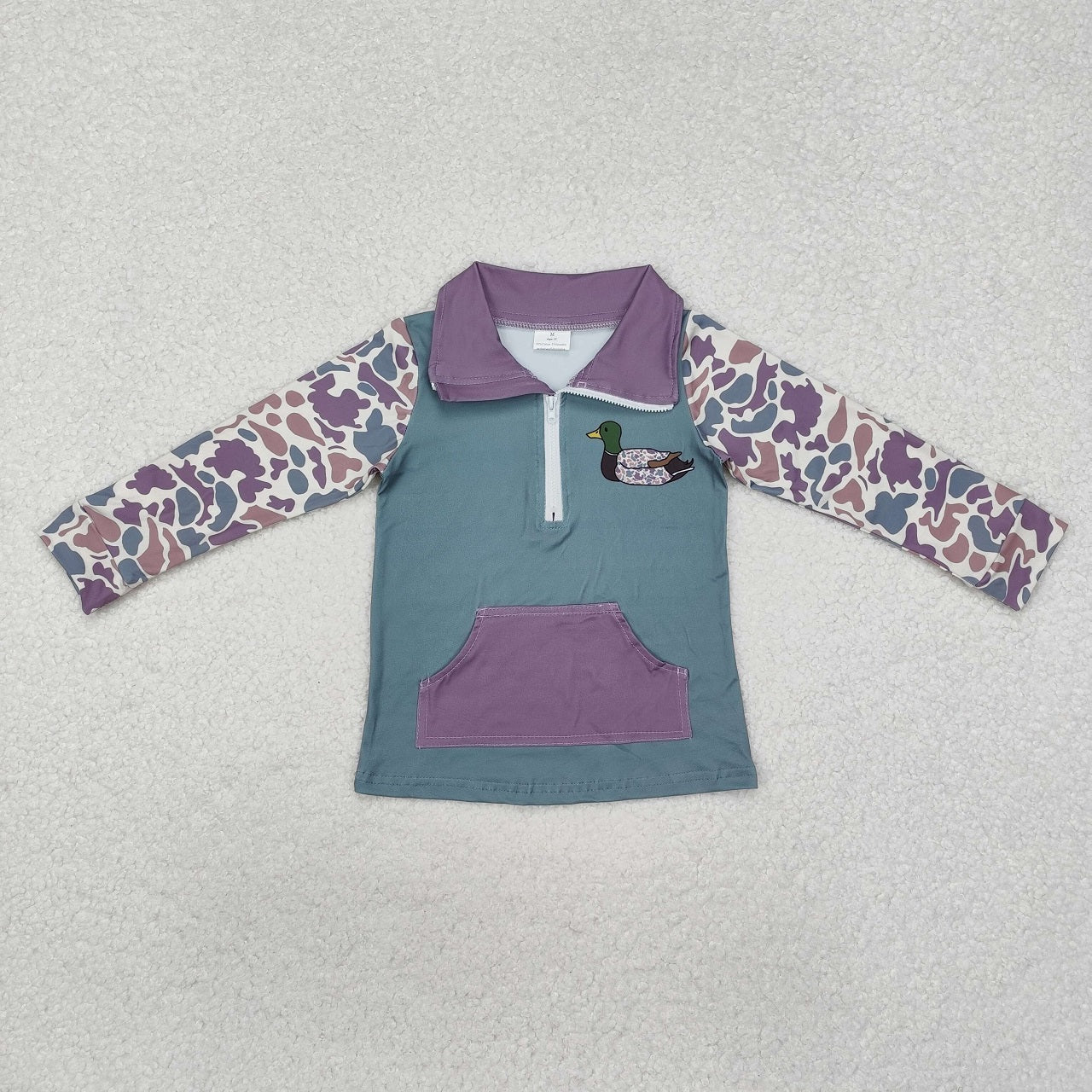 7-12 Sibling Boys Kids Long Sleeves Camo Pockets Zipper Shirt Pullover Tops Clothes RTS