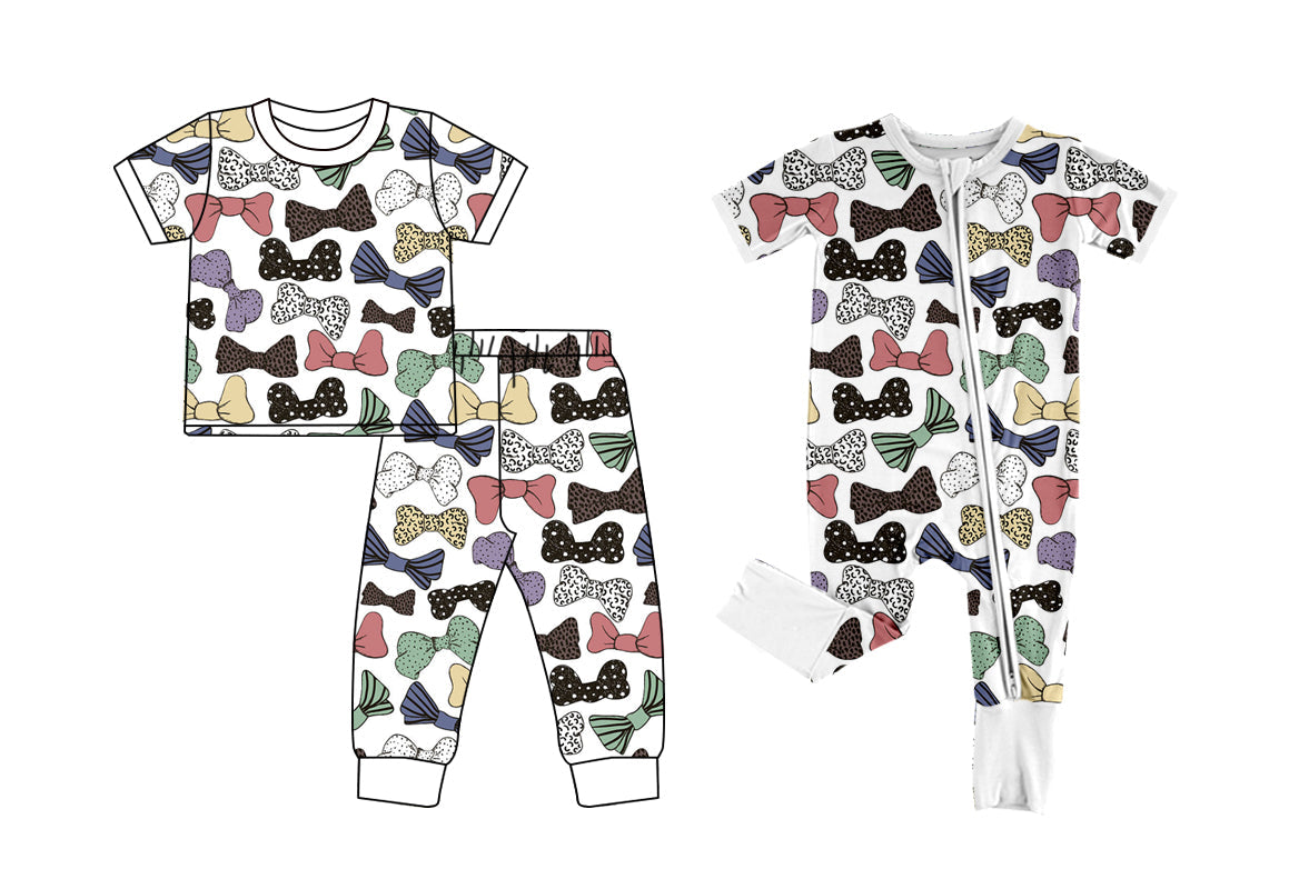 Baby Girl Short Sleeves Bows Sibling Romper Set ( Moq 5 Each Style ) 12.21