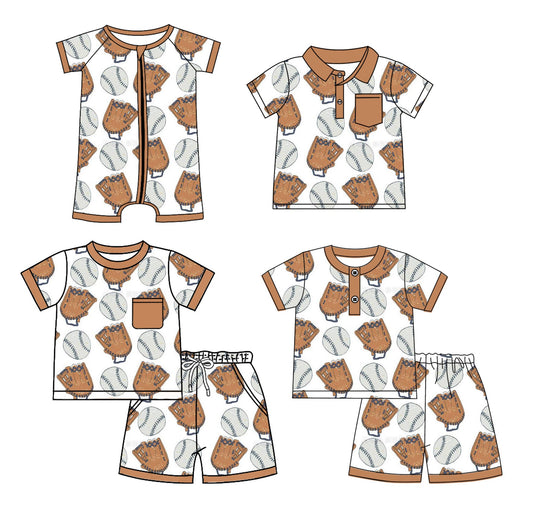 Baby Boy Short Sleeves Baseball Sibling Romper Shirt Set ( Moq 5 Each Style ) 2.20