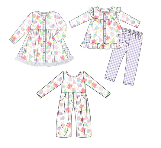 ( Moq 5 Each Style ) Baby Girl Toddler Birthday Sibling Jumpsuit Dress Set 8.11