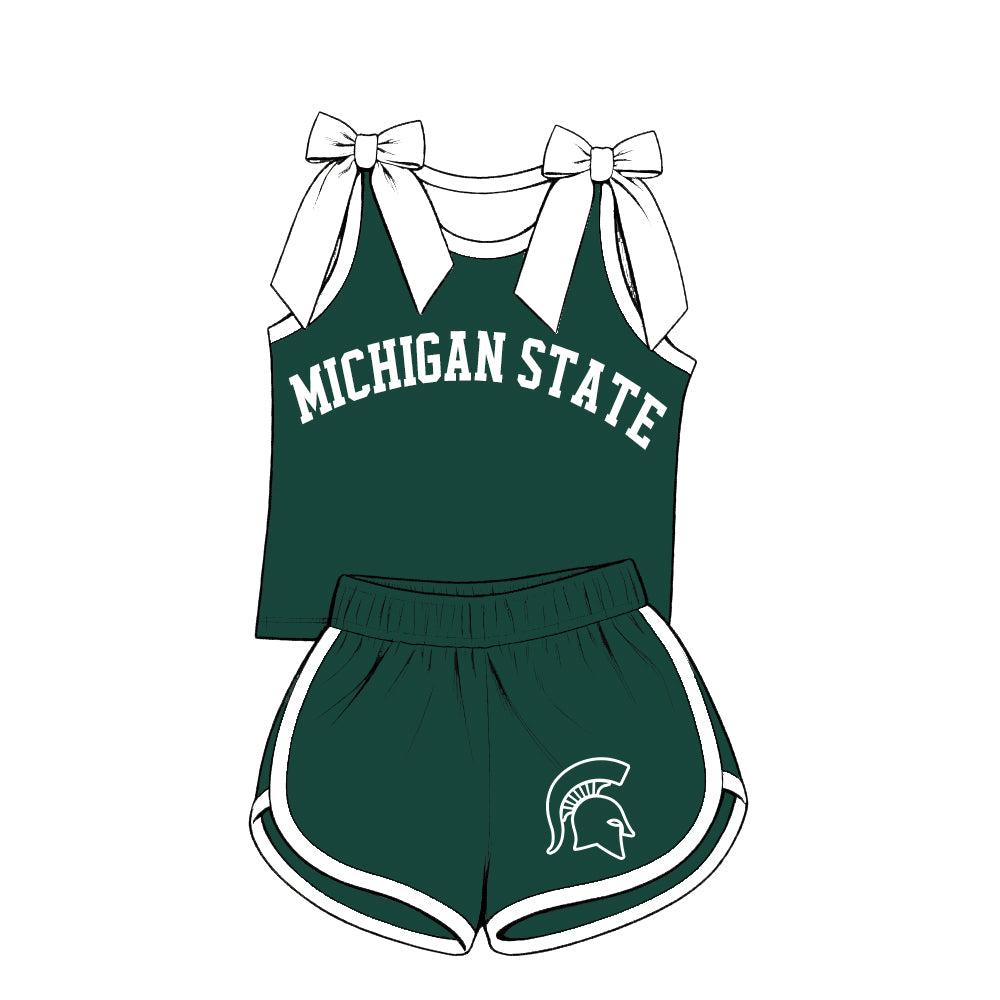( Moq 5 ) Sibling Baby Girls Kids Sleeveless Bows Shirt Shorts Team Set Clothes