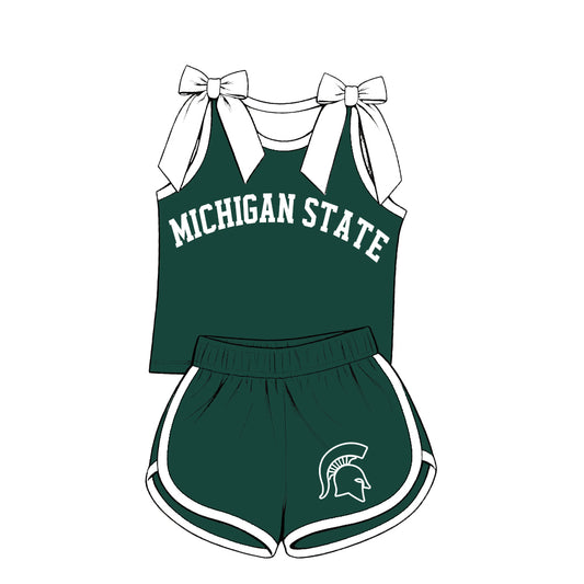 ( Moq 5 ) Sibling Baby Girls Kids Sleeveless Bows Shirt Shorts Team Set Clothes