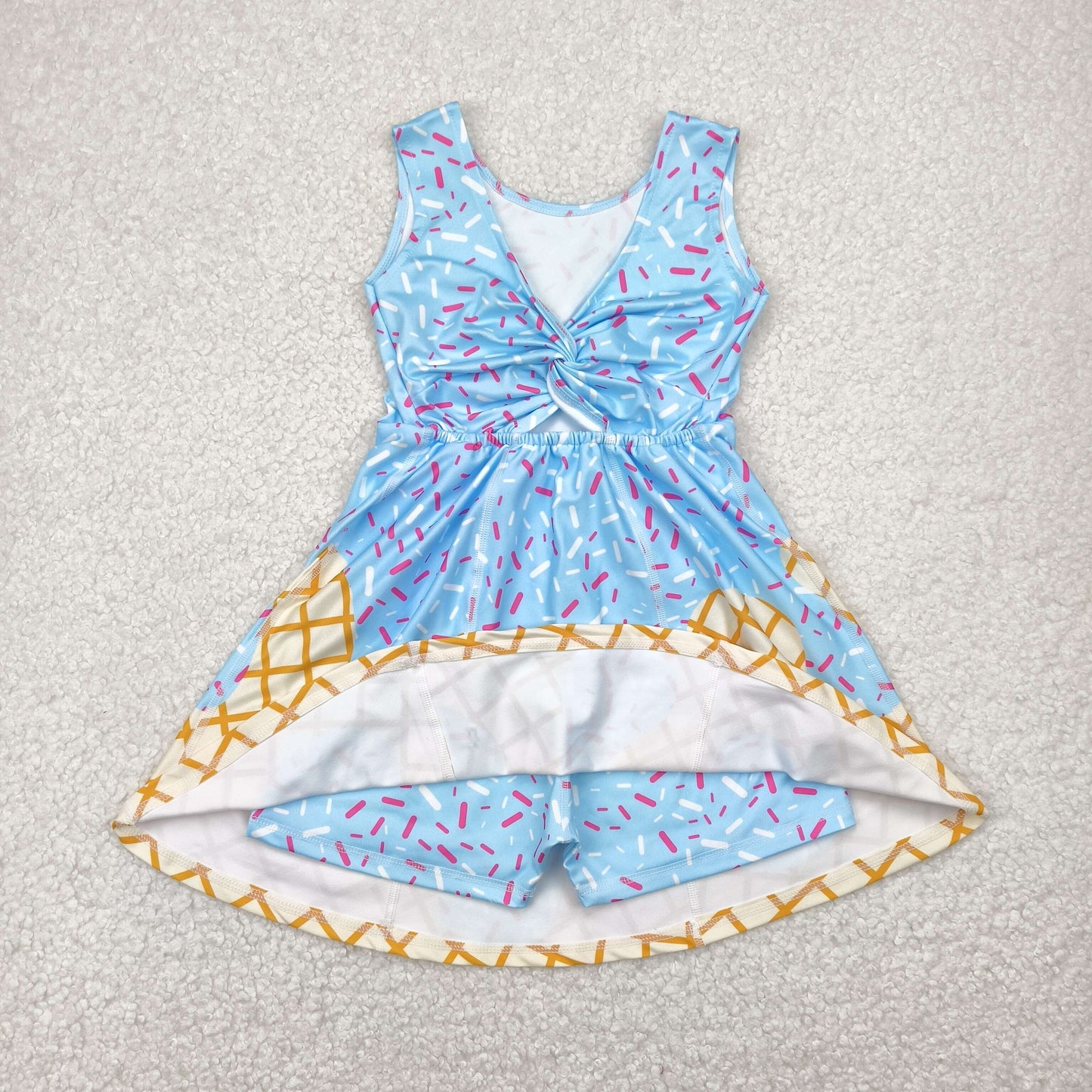 Baby Girl Sleeveless Team Yoga Knee Length Blue Skort Dress RTS