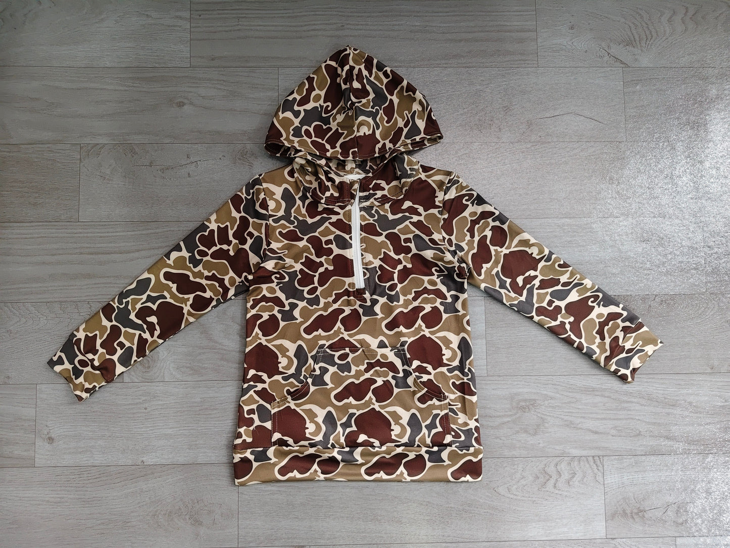 ( No moq ) Preorder Baby Boys Kids Long Sleeves Pocket Hoodie Zipper Camo Shirt Tops