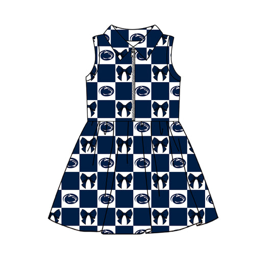 ( Moq 5 ) Custom Baby Girls Kids Sleeveless Shorts Knee Length Team Zipper Dress Cheer Clothes