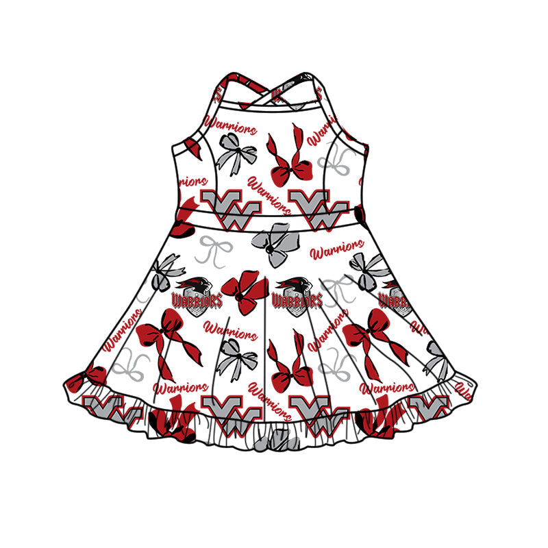 ( Moq 5 each style ) Baby Boy Girl Team Sibling Shirt Bows Cheer Dress Set 8.18