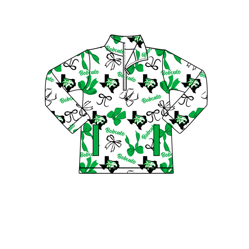 ( Moq 5 each style ) Baby Boy Girl Team Cheer Sibling Shirt Green Bows Jumpsuit Dress Set 8.12