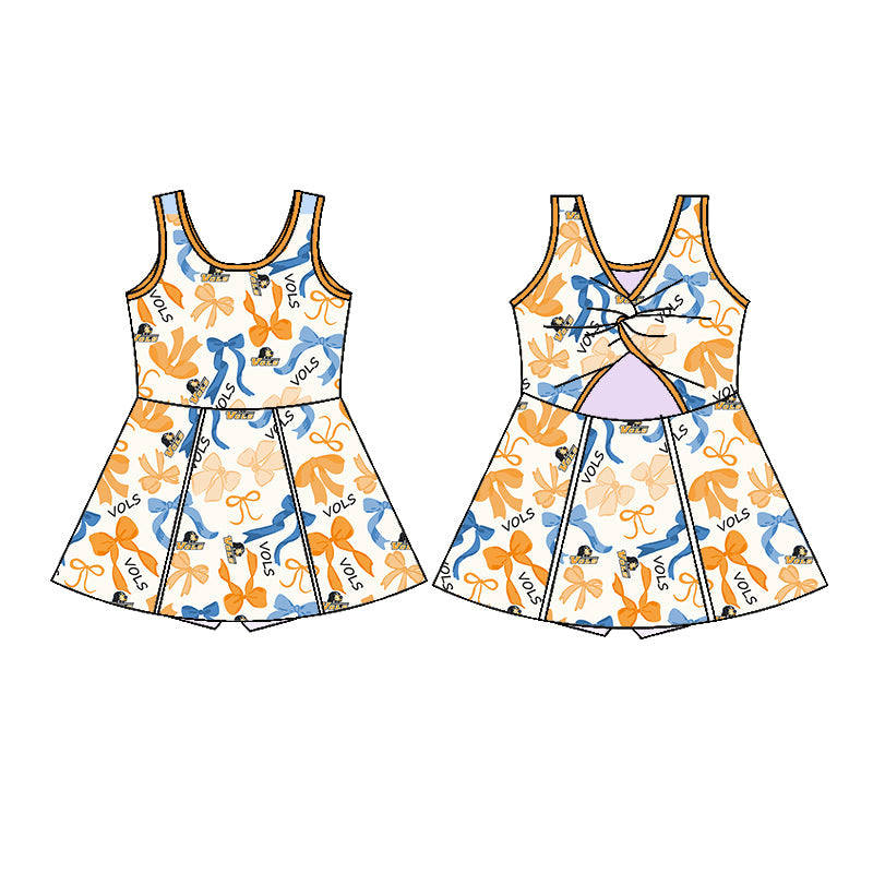 ( Moq 5 each style ) Baby Girl Team Dog Bows Sibling Dress Set 5.16