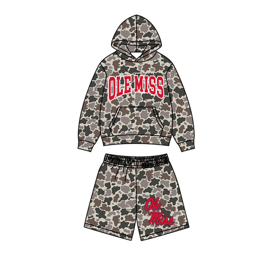 ( Moq 5 ) Custom Baby Boys Kids Hoodie Pocket Camo Shirt Shorts Team Set Clothes