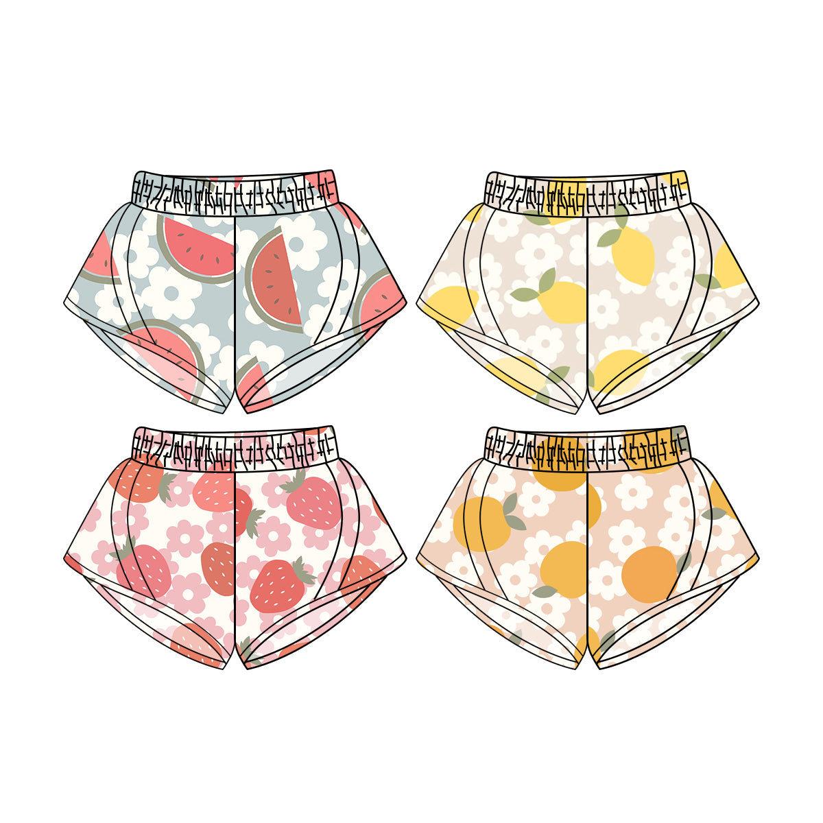 ( Moq 5 Each Style ) Baby Girl Summer Sibling Shorts Bottom 4.21