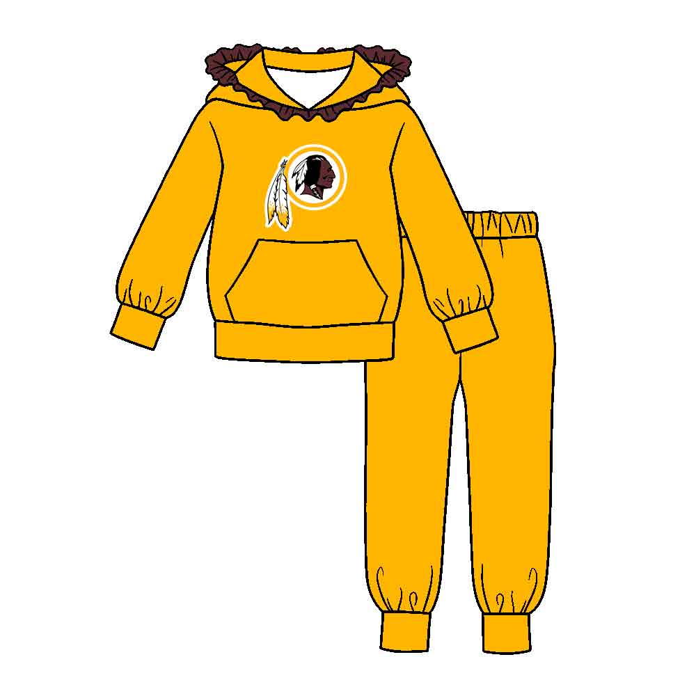 ( Moq 5 ) Baby Girls Toddler Long Sleeves Hoodie Pullover Pockets Pants Team Clothes Set