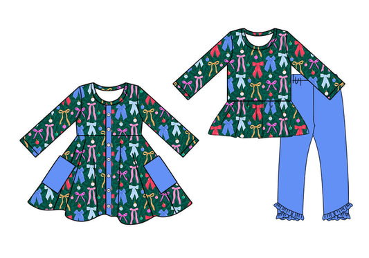 ( Moq 5 Each Style ) Baby Girl Toddler Bows Sibling Dress Set